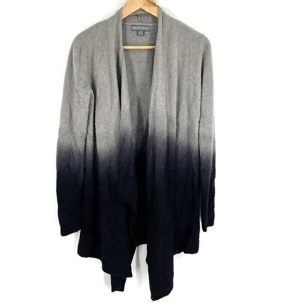 Barefoot Dreams Sweater Size Small Medium Gray CozyChic Lite Island Wrap Ombre